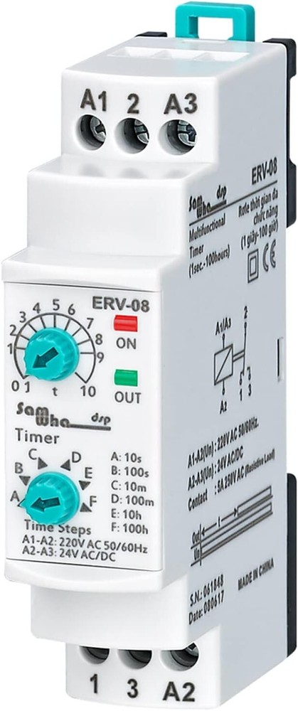 FAIRAH ERV-08 Delay Multifunctional Time Relay Timer Electronic Adjustable NEW !