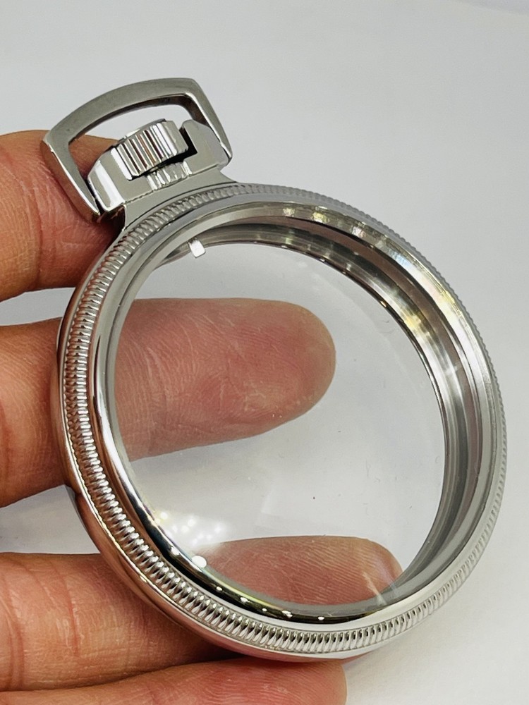 Mainliner Size 16S Display Clear Back Pocket Watch Case SIlver Plated - SP R2
