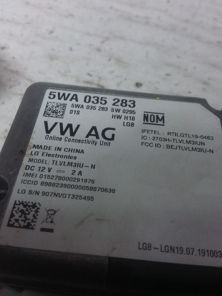 Communication Control Module Behind Dash Fits 19-22 JETTA 5WA035283