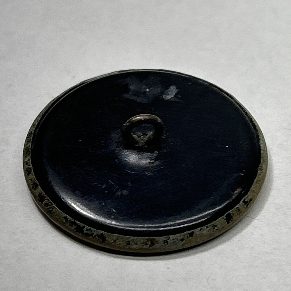 Antique Picture Button Mythological Creature Side View Dragon