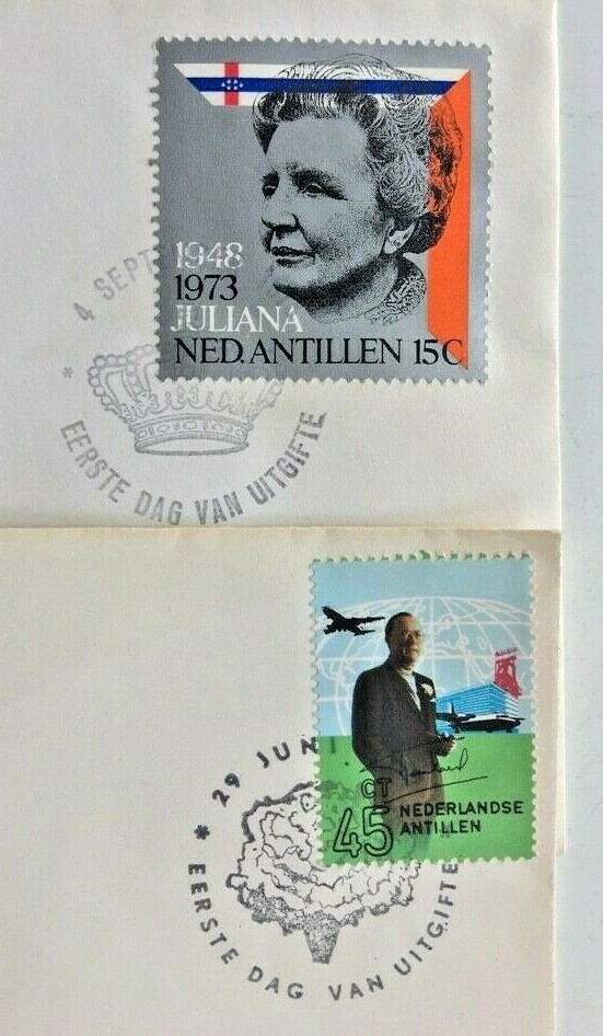 2(TWO) NETHERLANDS ANTILLES FDCs