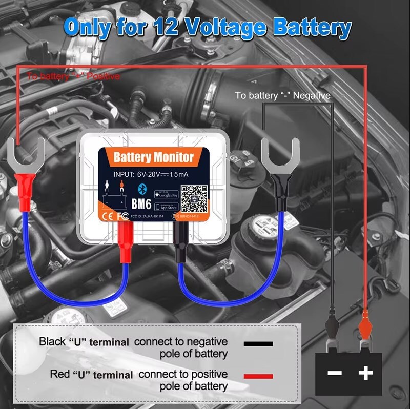 Wireless Battery Tester Load Analyzer 12V Cranking Charging Test For IOS Android