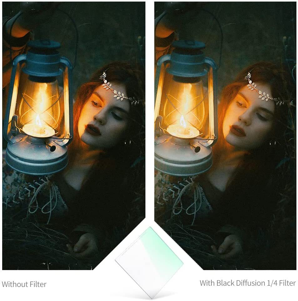 K&F Concept 1/4 Black-Mist Filter Black Diffusion Soft Glow Diffuser Lens Filter