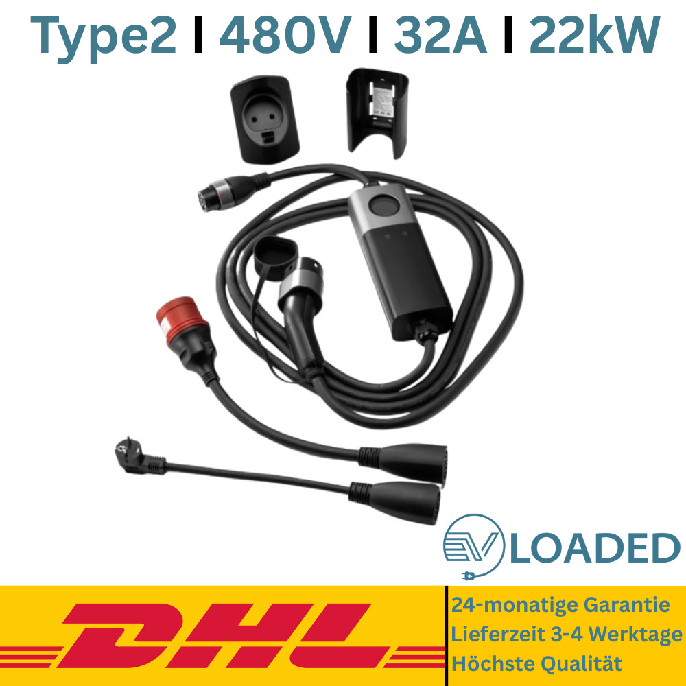 Charging Cable 480V - Type 2 (32A, 3 Phase 22kW) with Wi-Fi Function