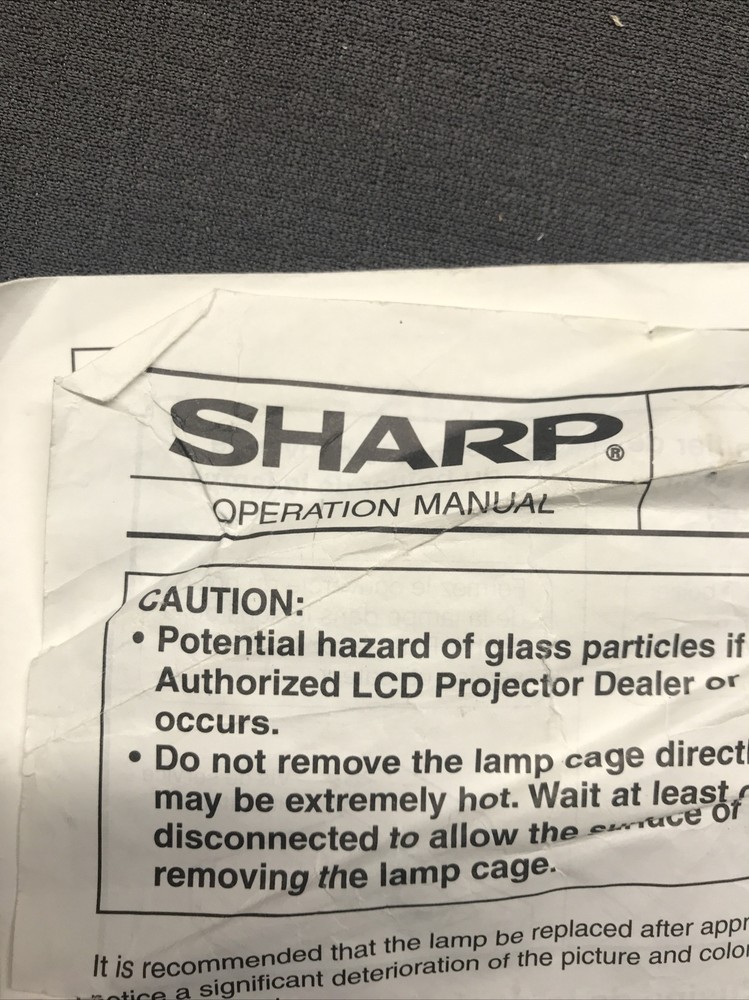 Sharp Projector PG-M10S With Remote, Power Cord, Case & Instructions Works