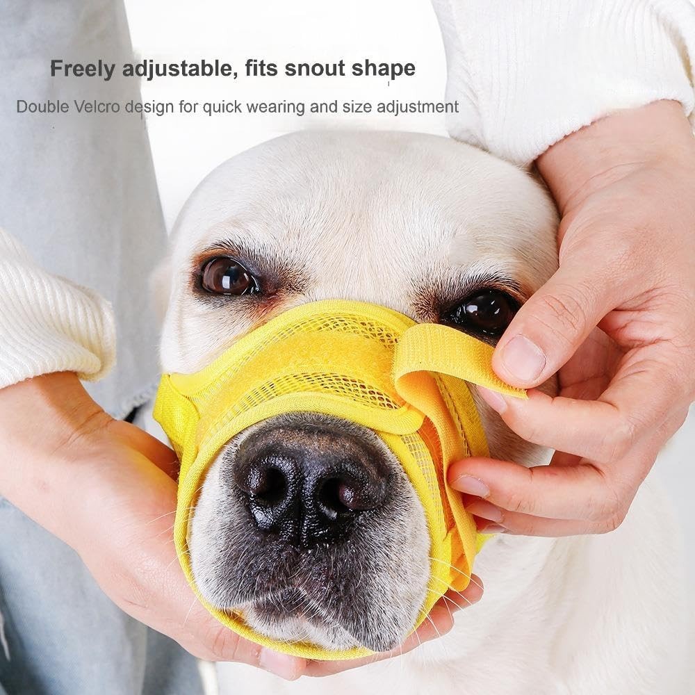 Dog Muzzle for Small Dogs – Soft Cotton Mesh, Adjustable Breathable Muzzle f...