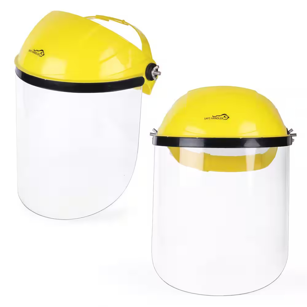 Full Face Safety Face Shield with Clear Polycarbonate Hard Visor, Lightweight an