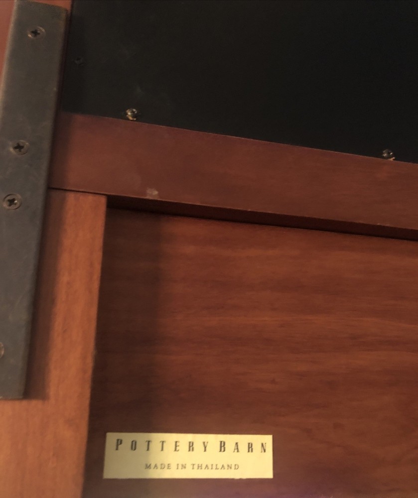 POTTERY BARN SOLID WOOD FRAMED WALL Hang MESSAGE BOARD w/STORAGE Organization