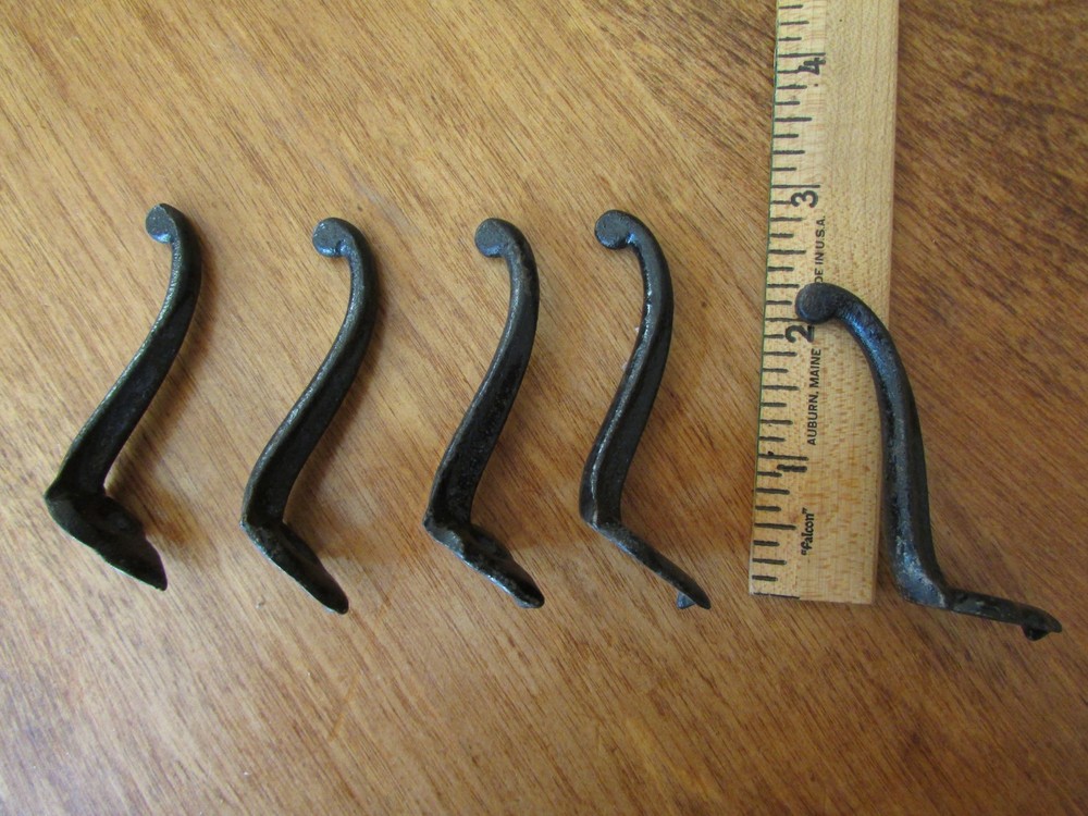 5 Vintage Antique Cast Iron Hat Coat Hooks Bathroom Hooks Hardware