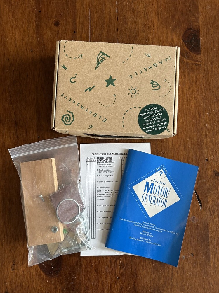Science Discovery Kit Electric Motor/Generator Experiment Project All Ages