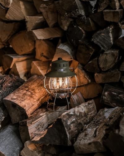 Barebones Railroad Lantern – Vintage-Inspired LED Camping Lantern Olive Drab
