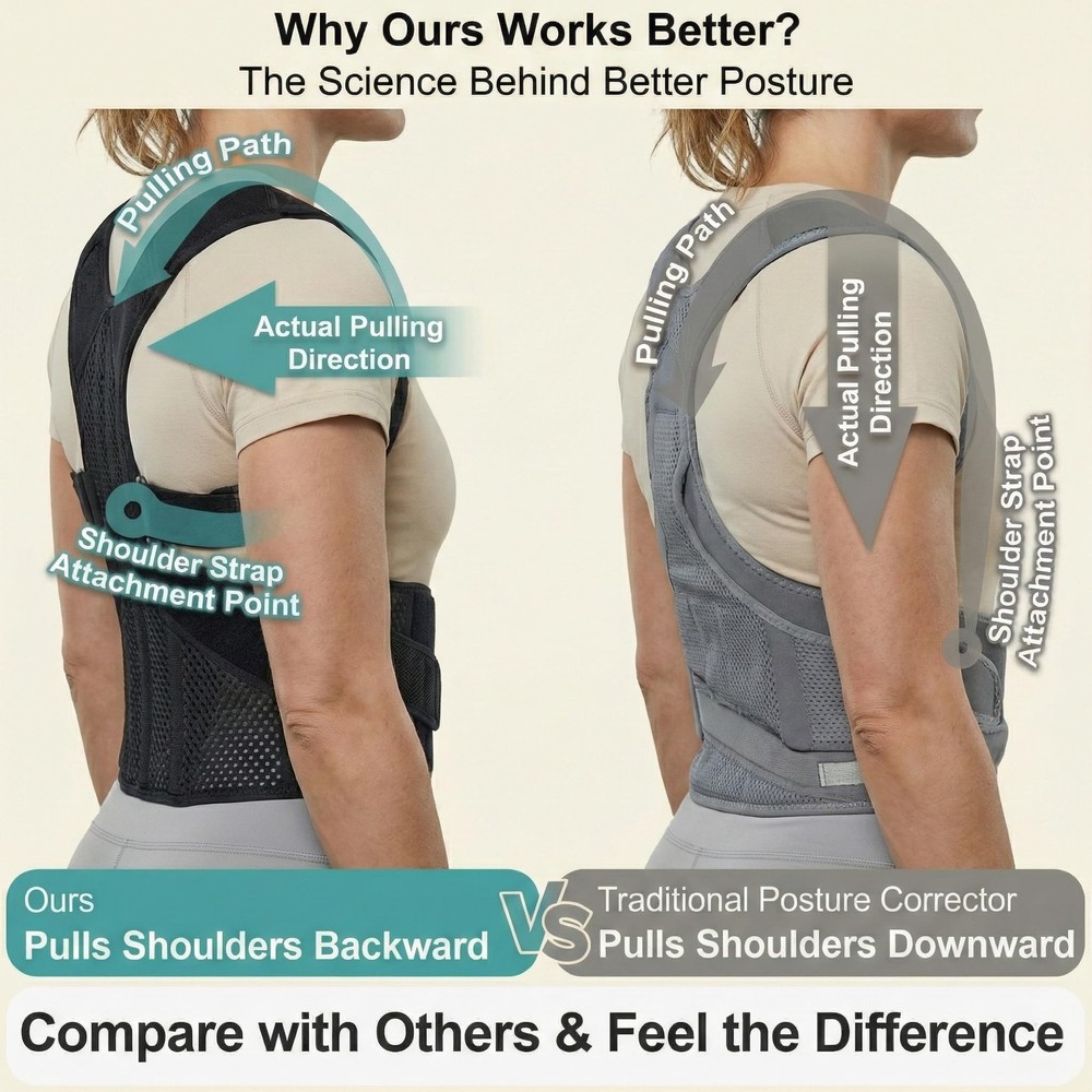 Full Back Posture Corrector for Women & Men – Pull-Back System Posture Bra