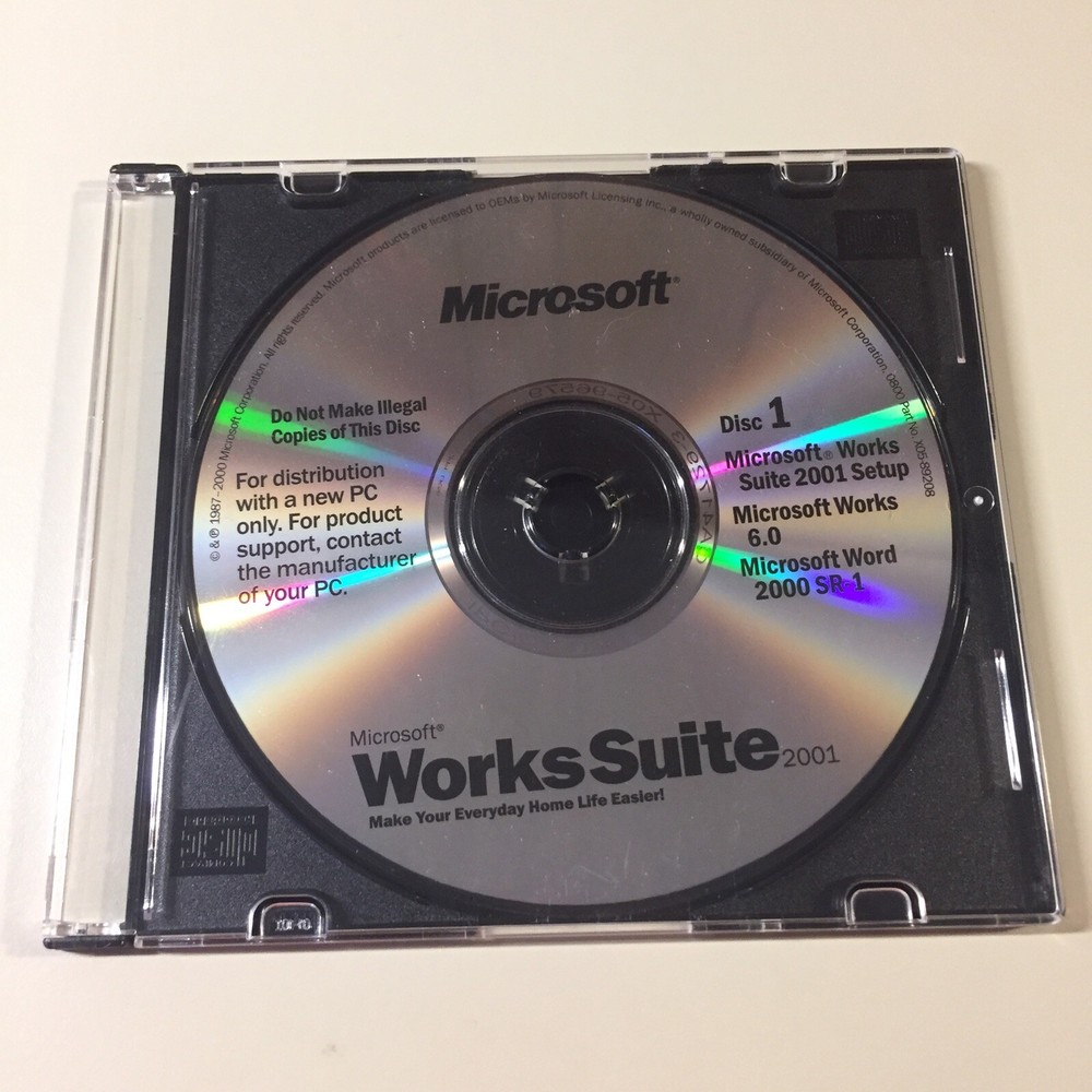 Microsoft WORKS SUITE 2001 CDs Set of 6