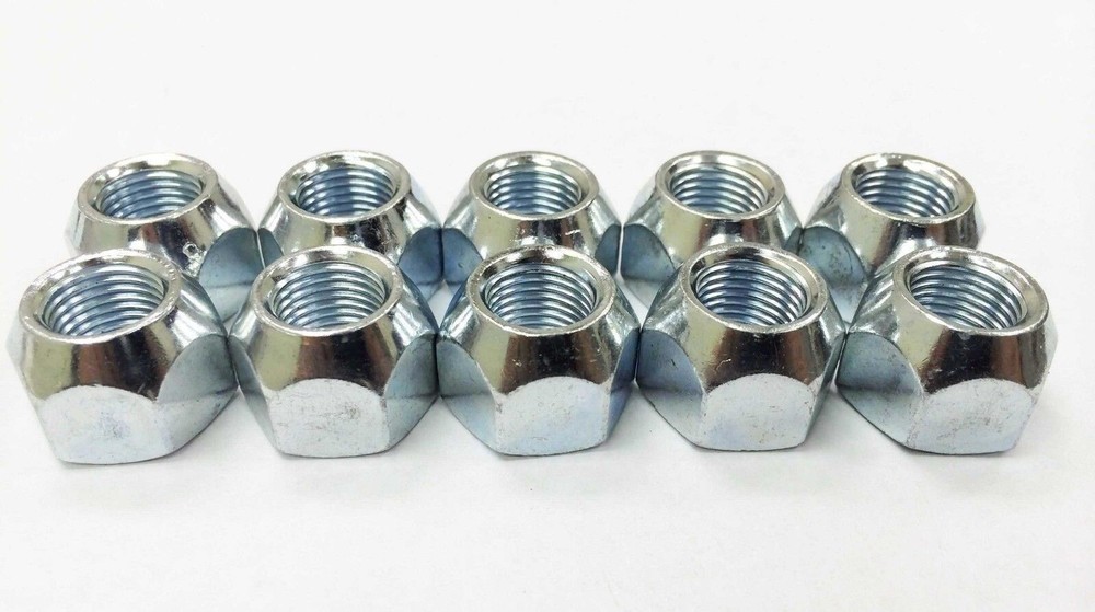 Set of 10 Trailer RV 1/2"-20 Cone Wheel Nuts - 22034