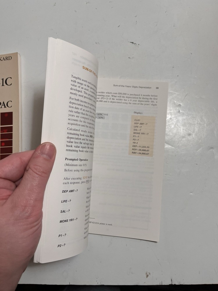 Math Pac & Financial Decisions Pac Manuals for Hewlett Packard HP 41C Calculator