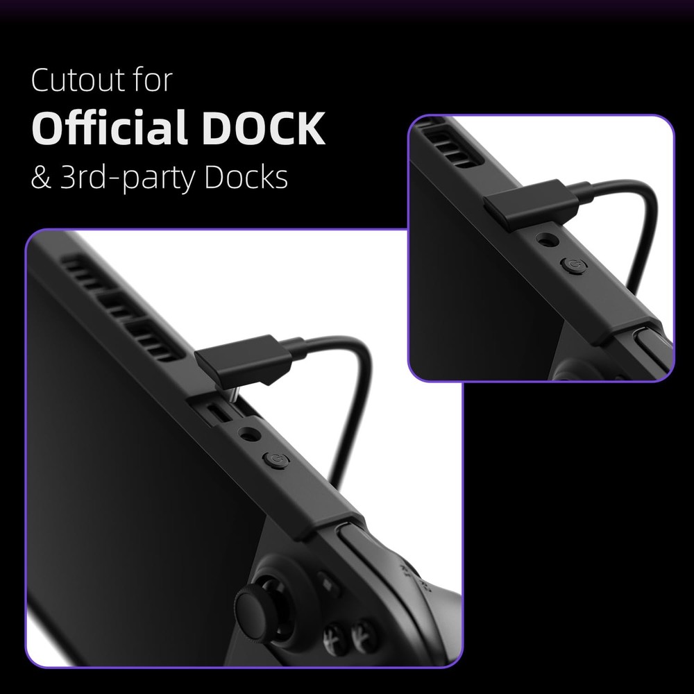 Soft Protective Case for Steam Deck with Textured Grips, Shock-Absorption Design
