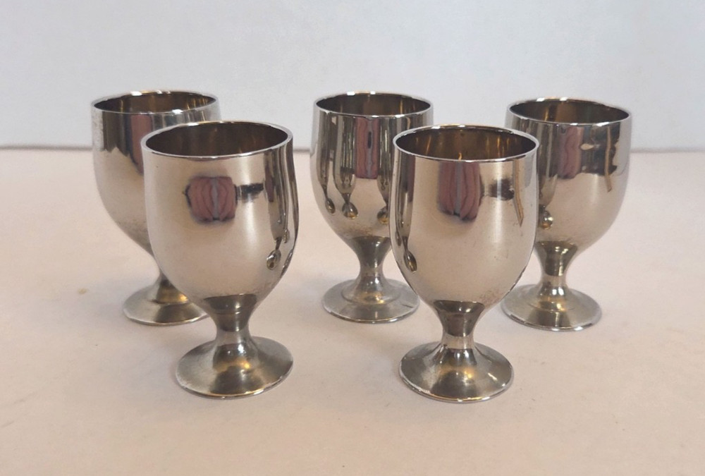 Vintage Silver Plate Mini Goblets Set Of 5