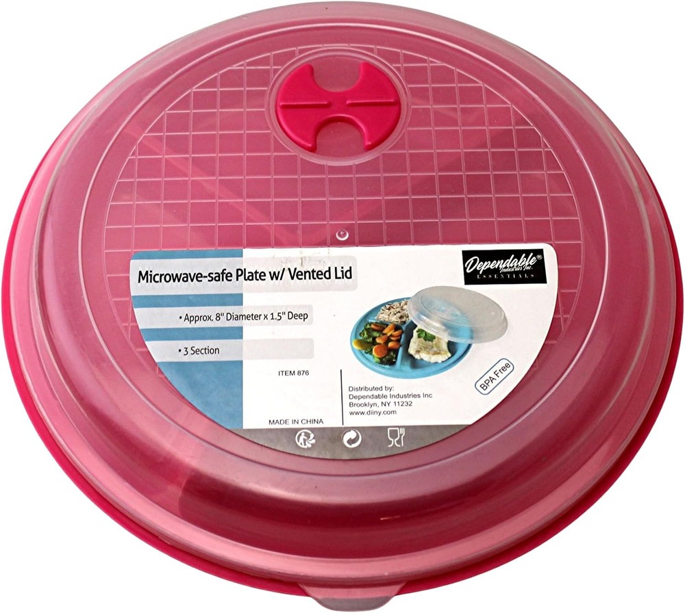 Dependable Industries inc. Essentials 3-Pack Divided 8 inch, Multicolor