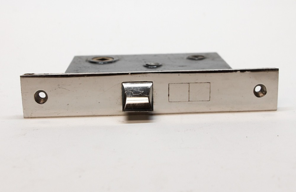 Vintage Cast Iron & Chrome Communicating Door Mortise Lock