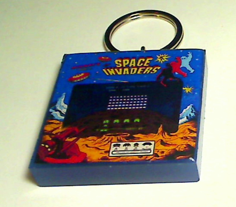 Space Invaders Arcade Coin Door accessory Keychain