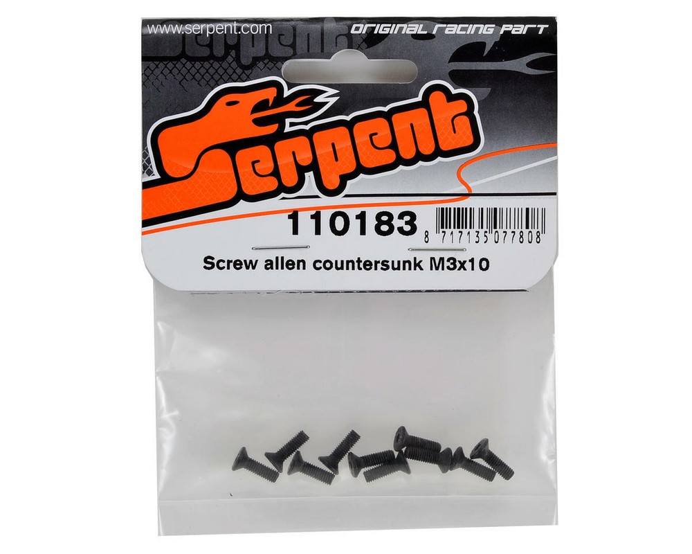 Serpent 3x10mm Hex Flat Head Screw (10) [SER110183]