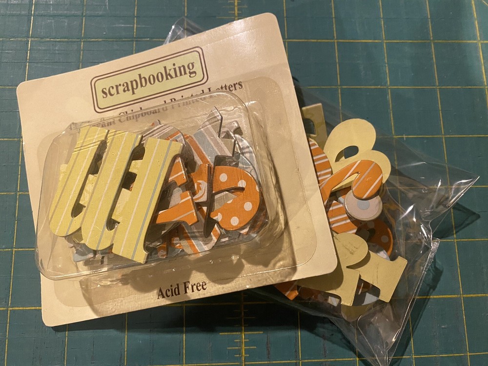 Elegant Chipboard Printed Letters 27- Scrapbooking