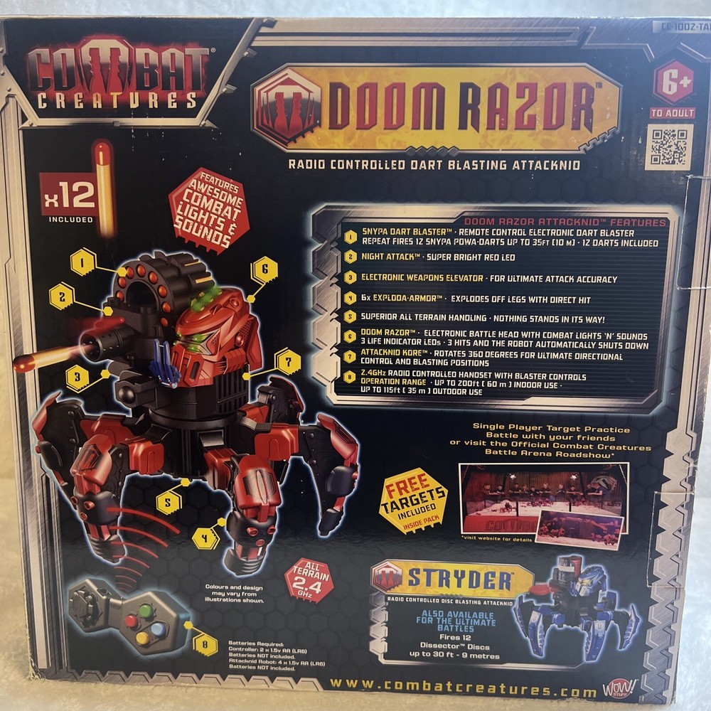 NEW DOOM RAZOR R/C Blazter Robot Combat Creature REMOTE CONTROL. Opened Box.