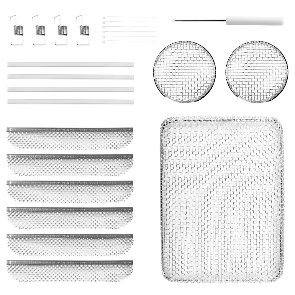 RVGUARD RV Circular 2.8in Vent Insect Screen Stainless Mesh w/ Tool & Silicone