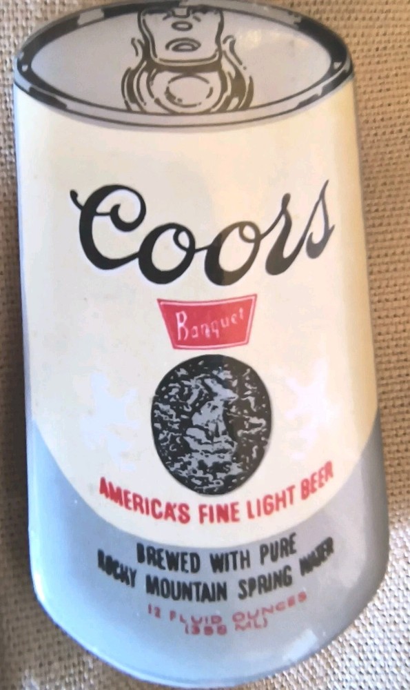 Antique Beer Can Coors Pin Advertising Button Pull Tab Top  2" Pin Back RARE