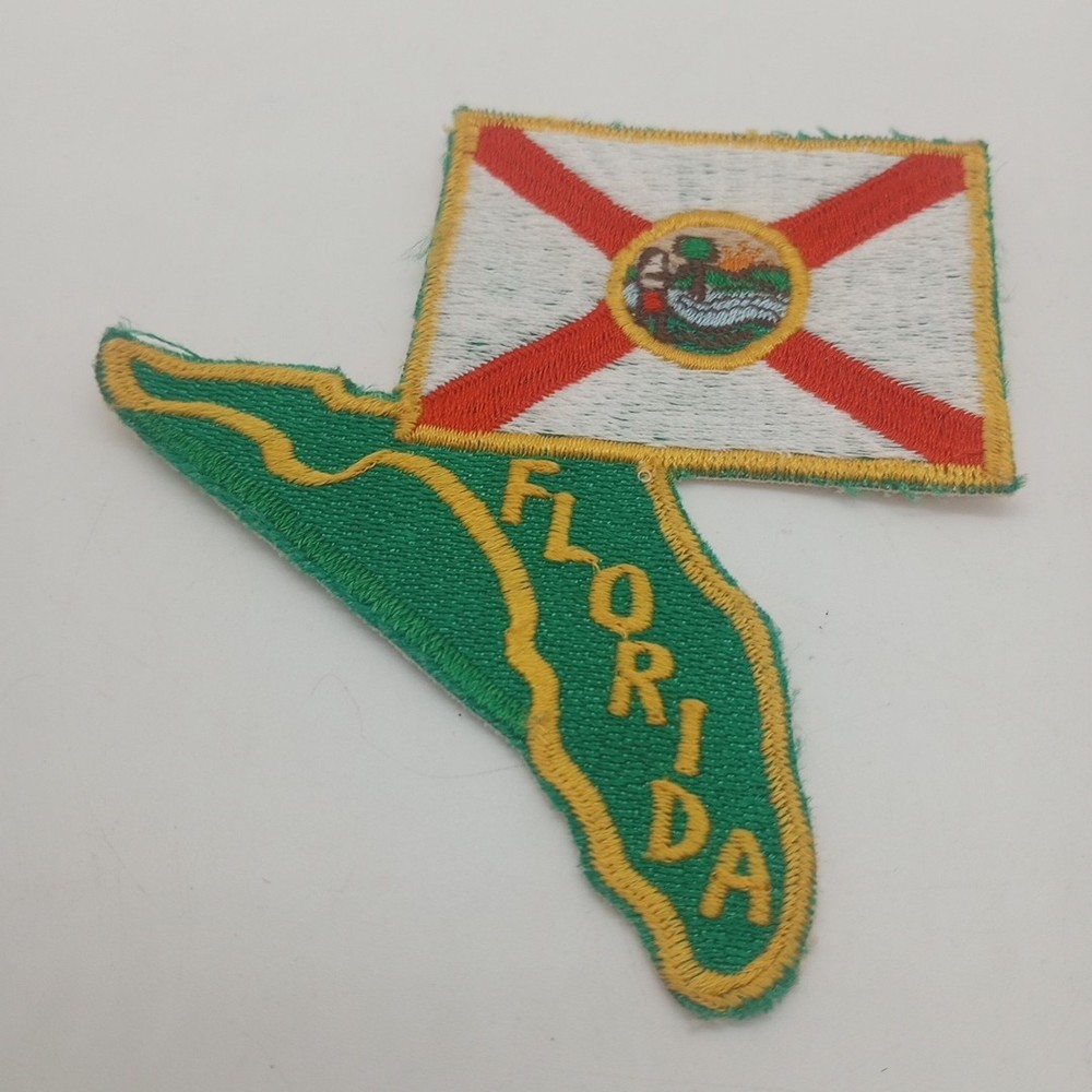 Vintage Patch Florida With State Flag Green White Red New