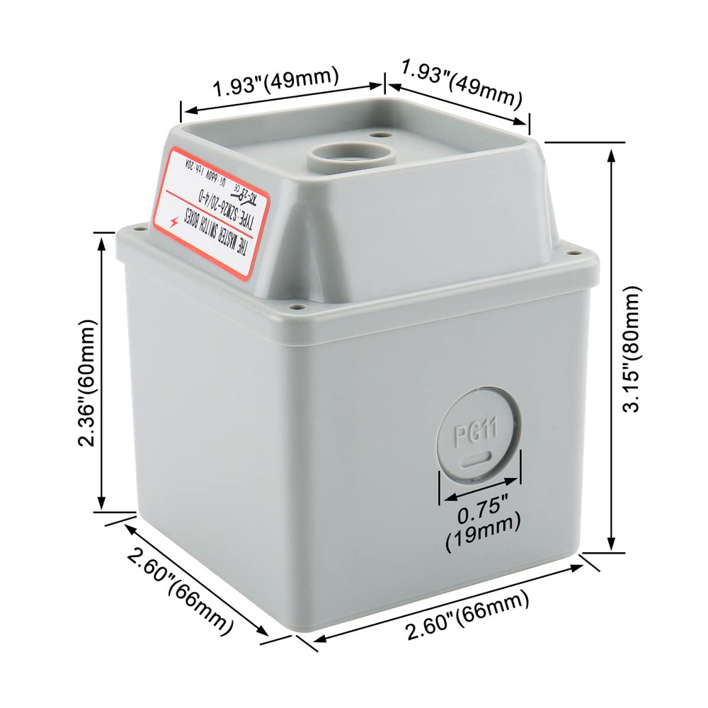 Compact Switch Enclosure Box 2.6''×2.6''×3.15'' for Universal Rotary Ca