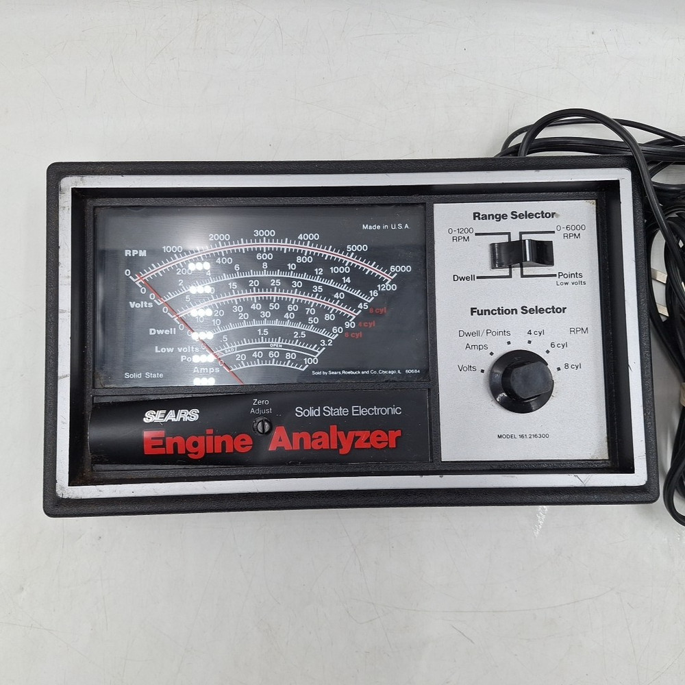 Vintage Sears Solid State Electronic Car Engine Analyzer Model 161.216300 UNTEST