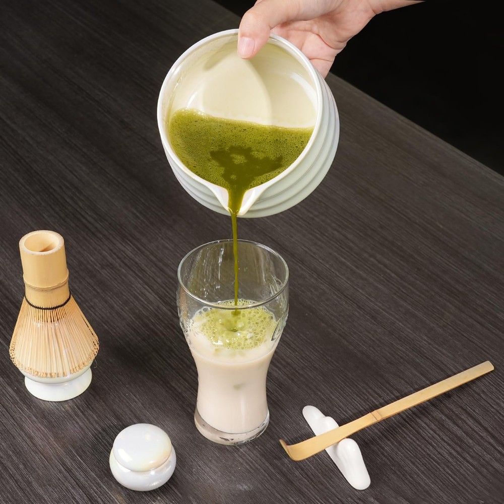 8Pcs Matcha Whisk Set, Iridescence Matcha Making Tools Accessories Kit with B...