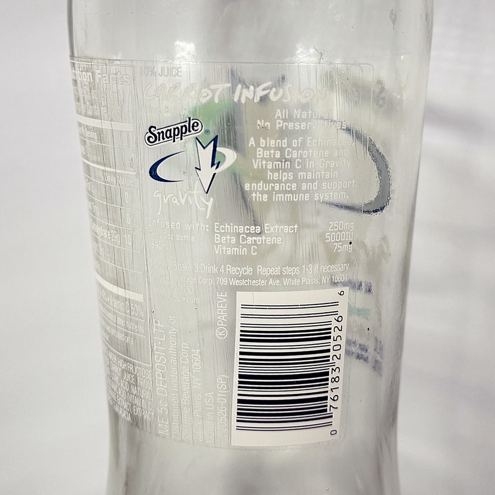 Snapple Elements Collectible Bottle *Gravity ↘️ Vintage Snapple Bottle 2000's