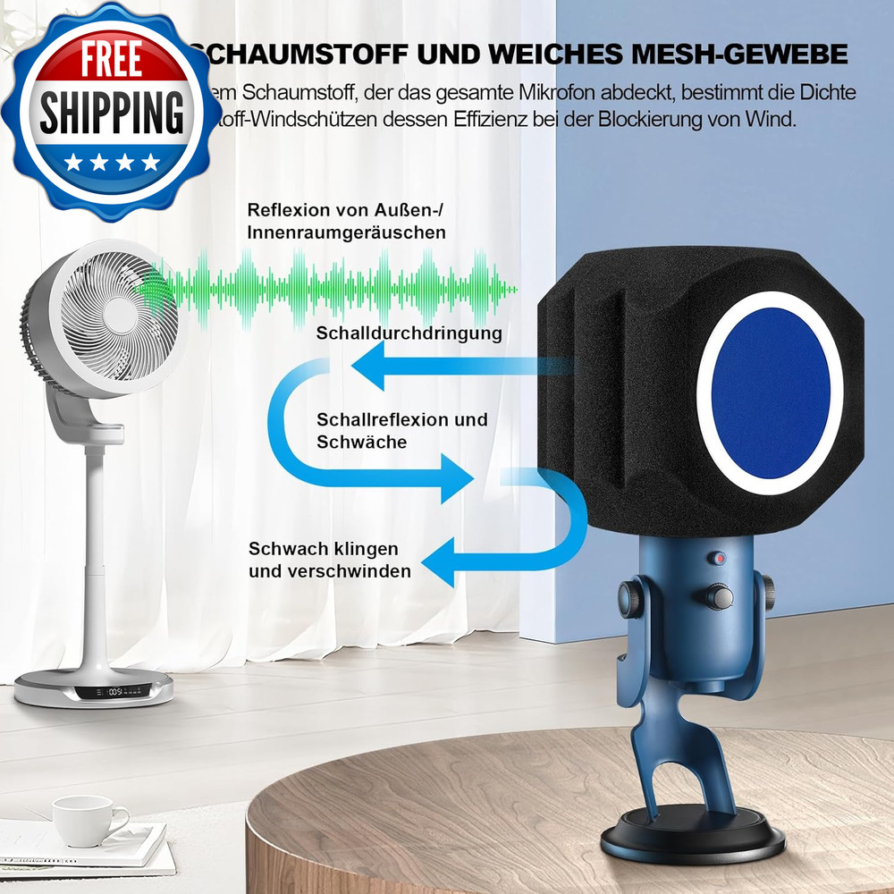 Microphone Wind Shield Pop Filter Isolation Ball, Acoustic for Record Studios Mi