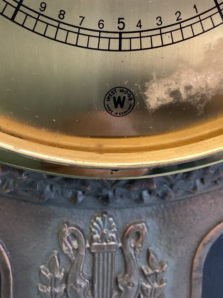 Vintage German Made Bronze Barometer 30.25” L