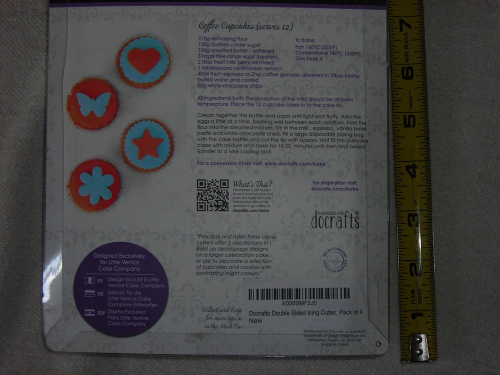 MICH TURNER DOUBLE SIDED ICING CUTER,COOKIE CUTTER 4 PACK