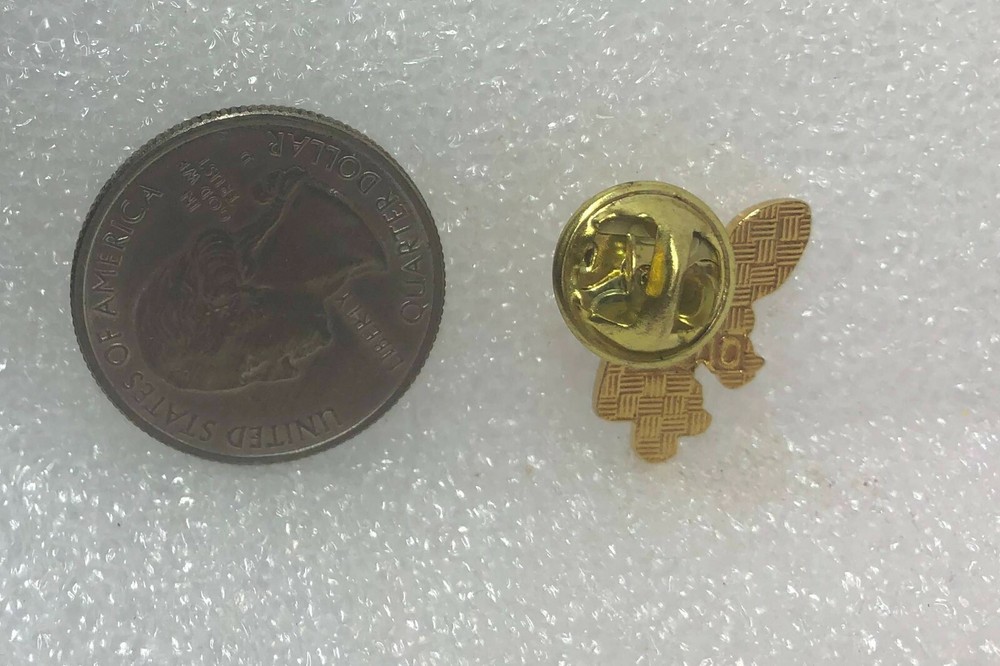 Blue & White Bee Bumblebee Pin