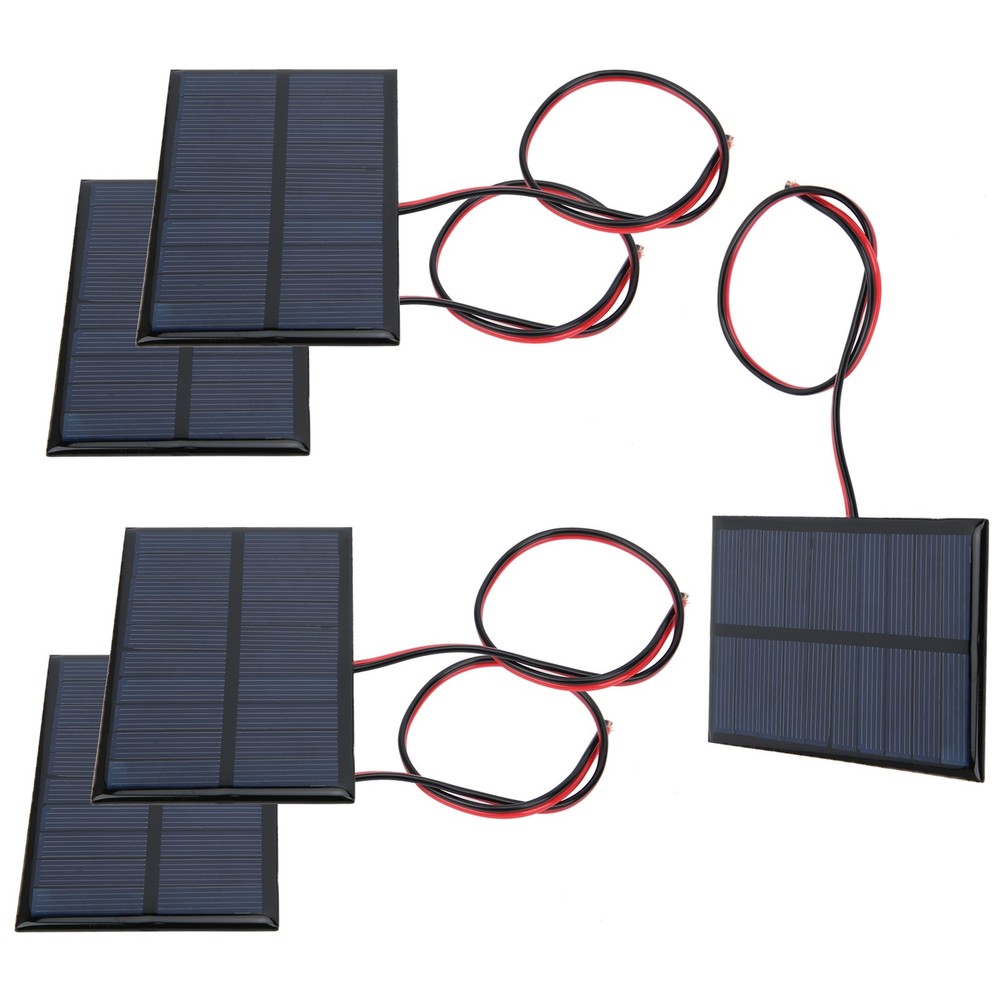 5pcs DC5V 150mA 5pcs Solar Panel Module With 30cm/11.8in Wire Charging