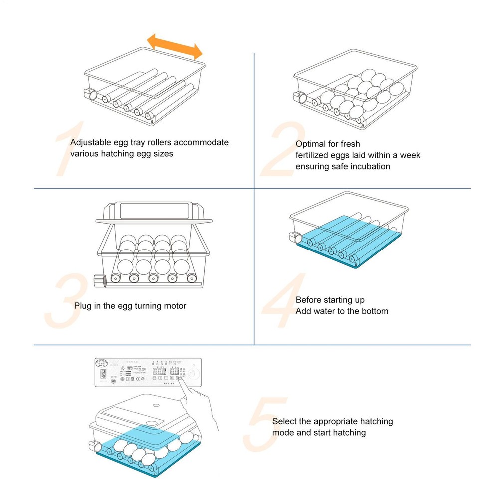 Automatic 120 Eggs Incubator Temperature Control Digital Chicken Egg Hatcher