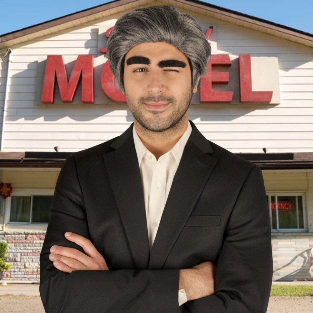 Johnny Wig & Eyebrows Grey Costume Accessory