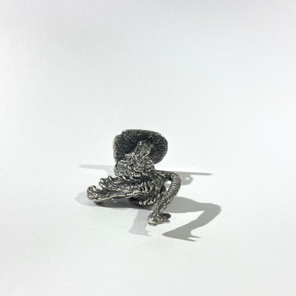 Heavy antique solid silver Ostrich miniature , hallmarked italian figurine