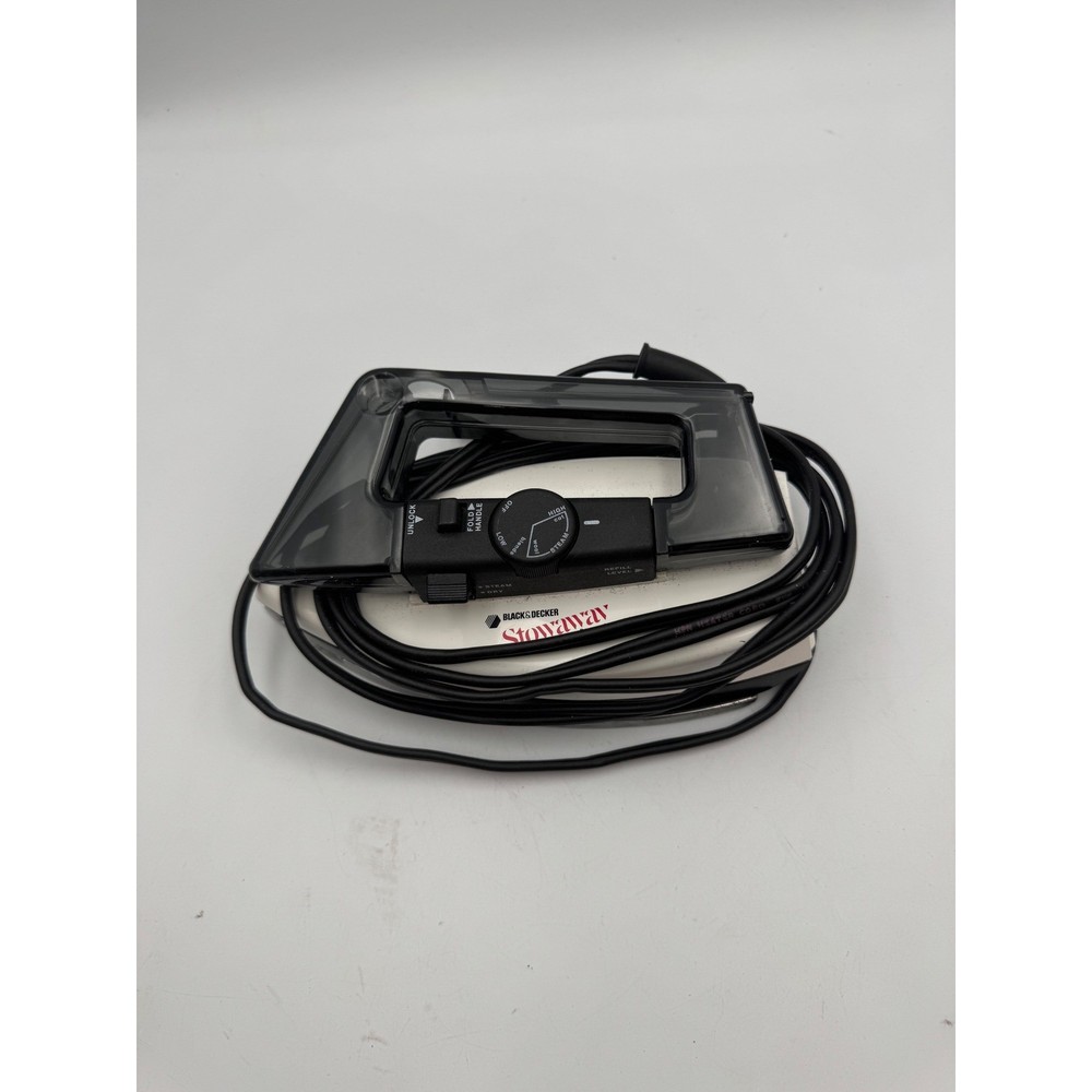 Black & Decker Stowaway Travel Iron Folding Handle Portable with Case