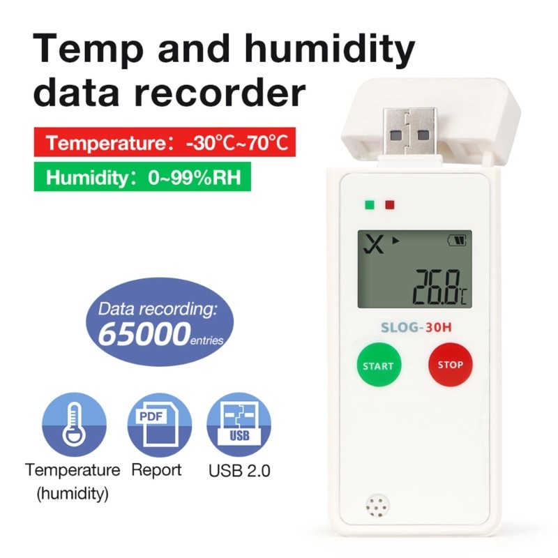 High Accuracy Temperature Humidity Data Logger Immediate for Storage