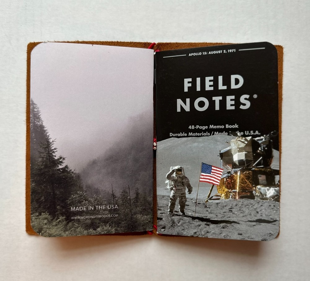 New/Open-Box Word. Notebooks Memo Notebook Leather Sleeve - Regular Size