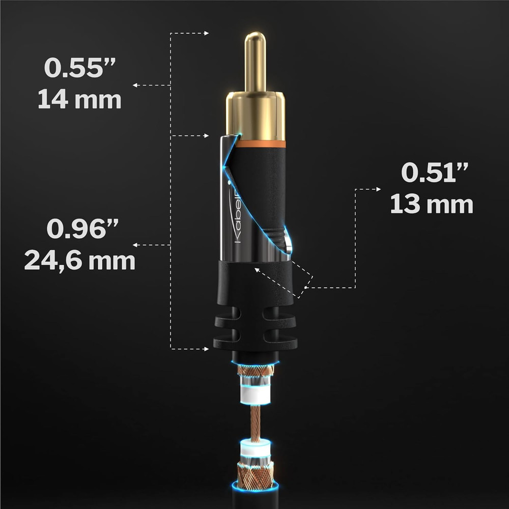 CableDirect – 3ft RCA/Phono Cable, 2 × 2 Plugs, Stereo Audio Cable, Practically