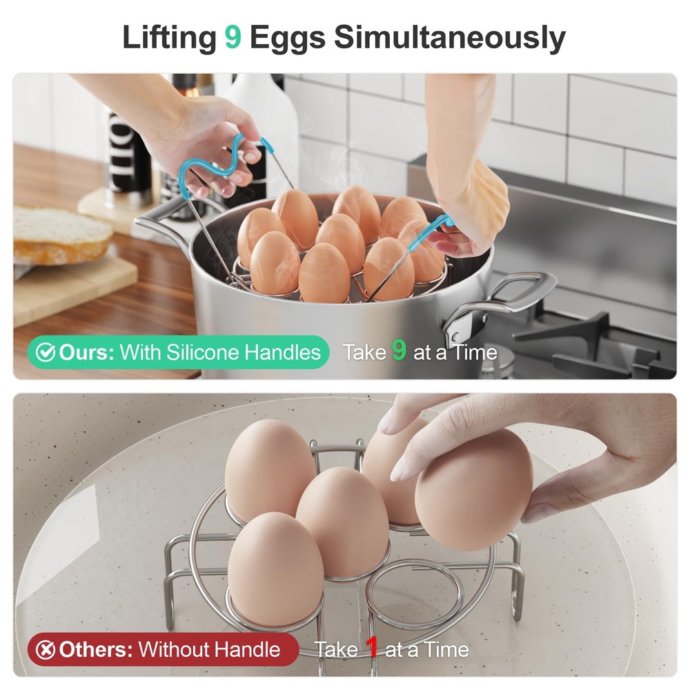 Instant Pot Accessories Steamer Cooling Rack Trivet Set, Include 9-holes Egg ...