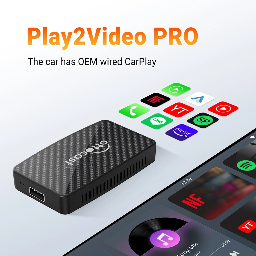 Ottocast Play2Video Pro AIBOX Multimedia Player w/Wireless Carplay&Android Auto