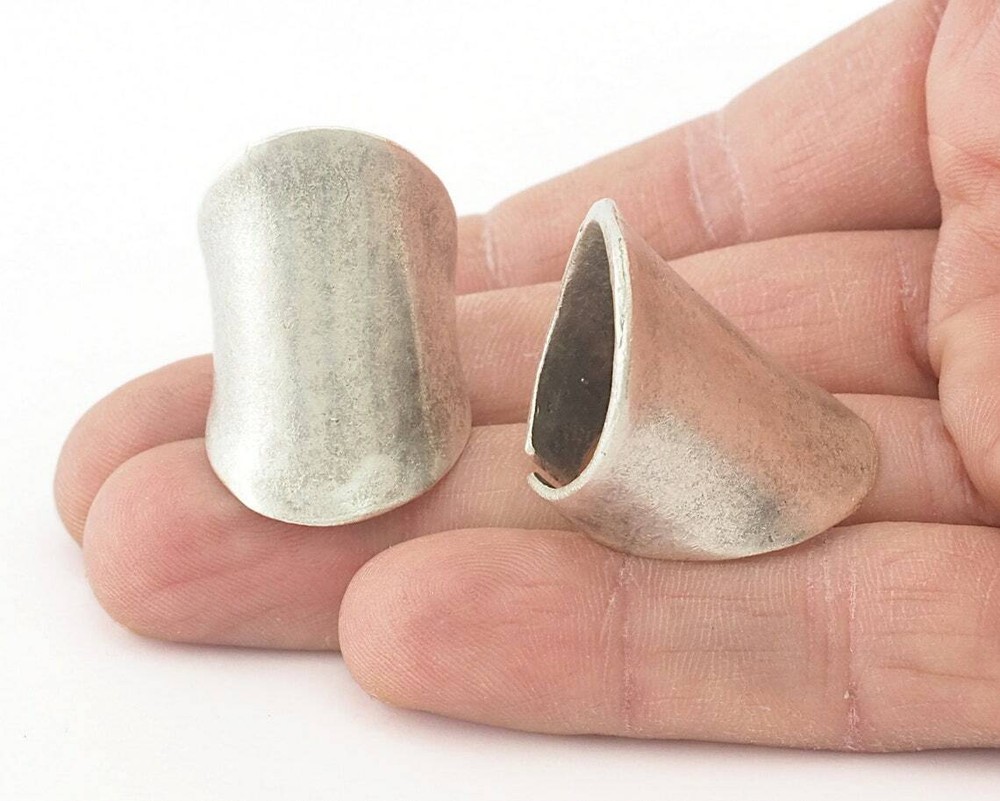Adjustable Ring Antique silver plated Brass 31mm (17.5mm 7US inner size) 3359