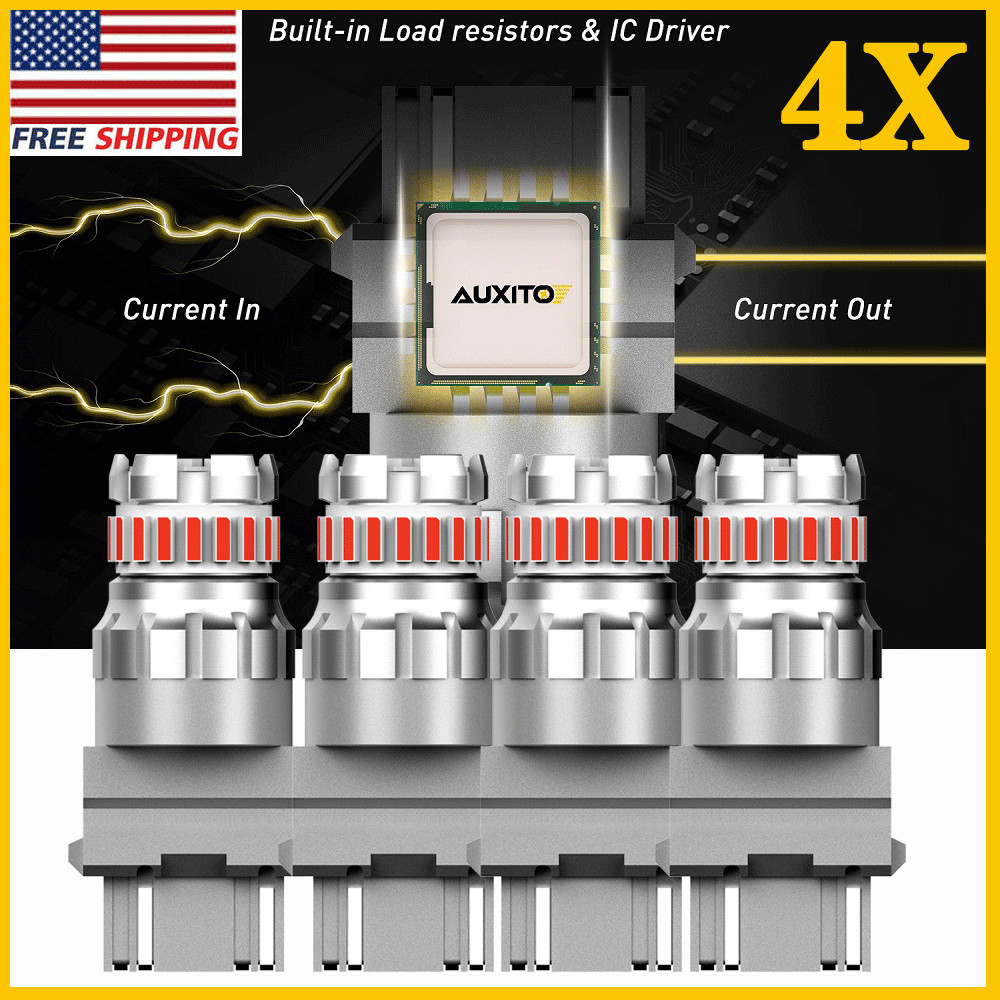 3157 CANBUS Red LED Brake Stop Signal Tail Light Bulbs For Ford F-150 F-250 350